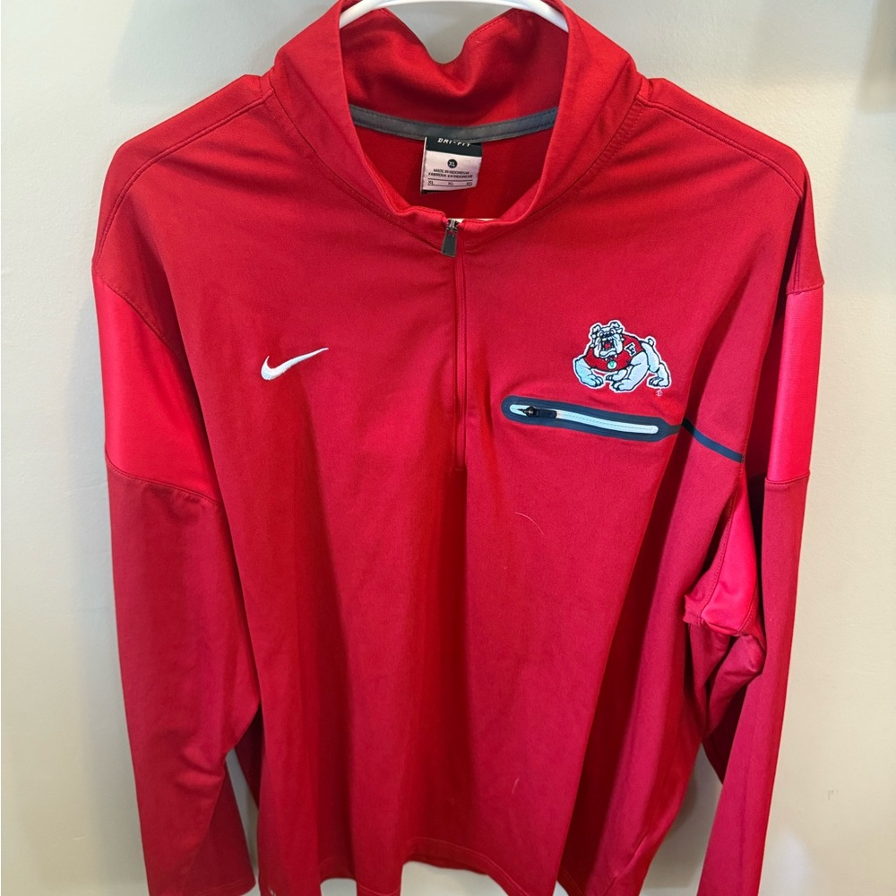 Nike Fresno State Red Dri-FIT Pullover with Embroidered Logo